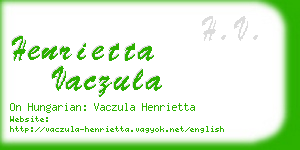 henrietta vaczula business card